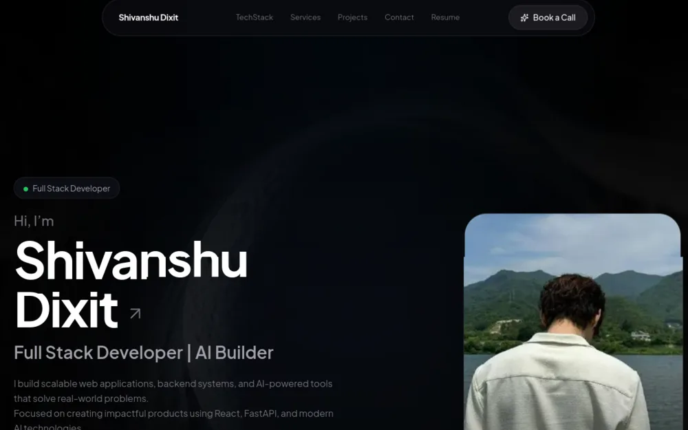 Screenshot of the Developer Portfolio live site